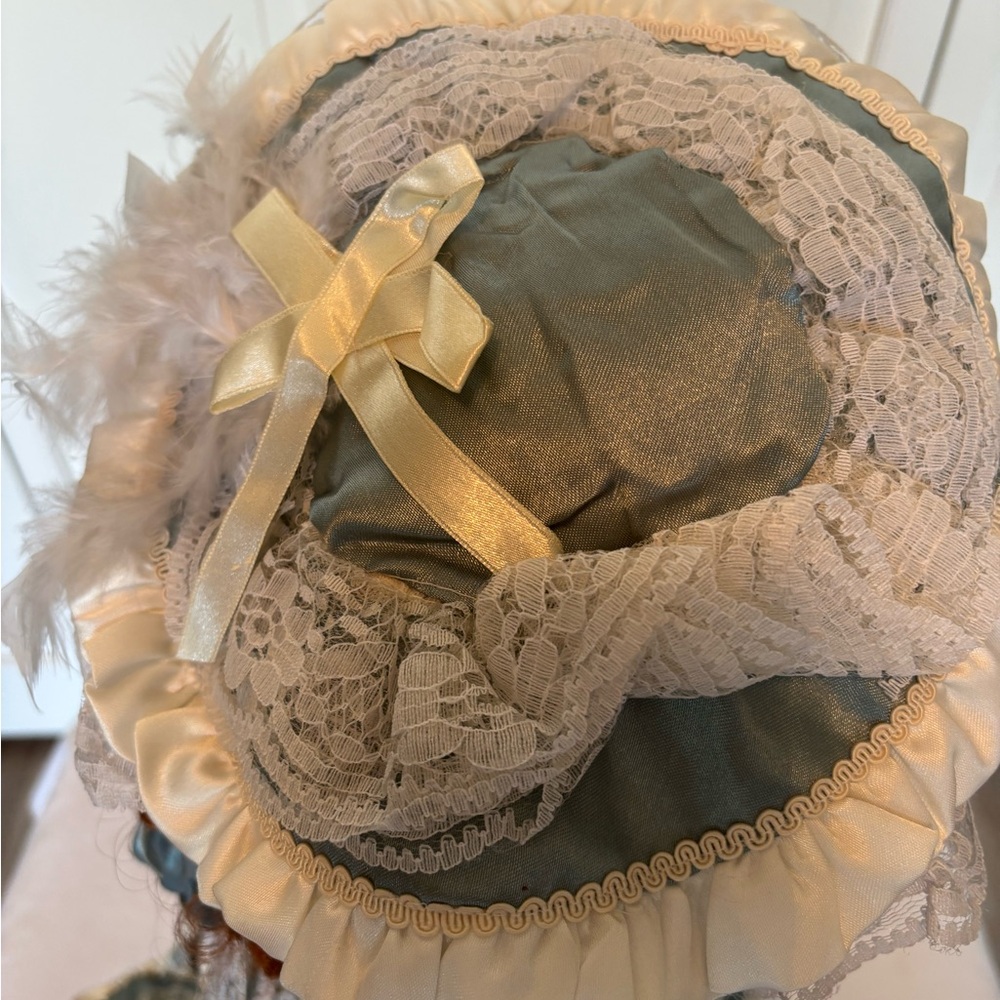 Elegant Blue Victorian Porcelain Doll - Picture 7 of 8